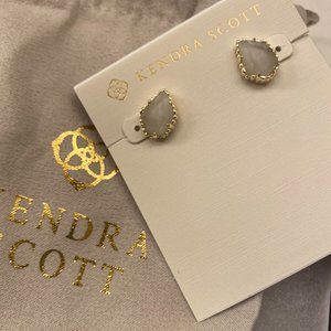**Brand New - Kendra Scott Tessa Studs in Gold & Slate Cat's Eye